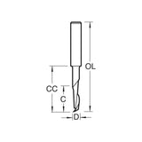 Trend Helical Plunge Cutter 8mm Dia. X 14mm Cut 50/18X8MMHSSE