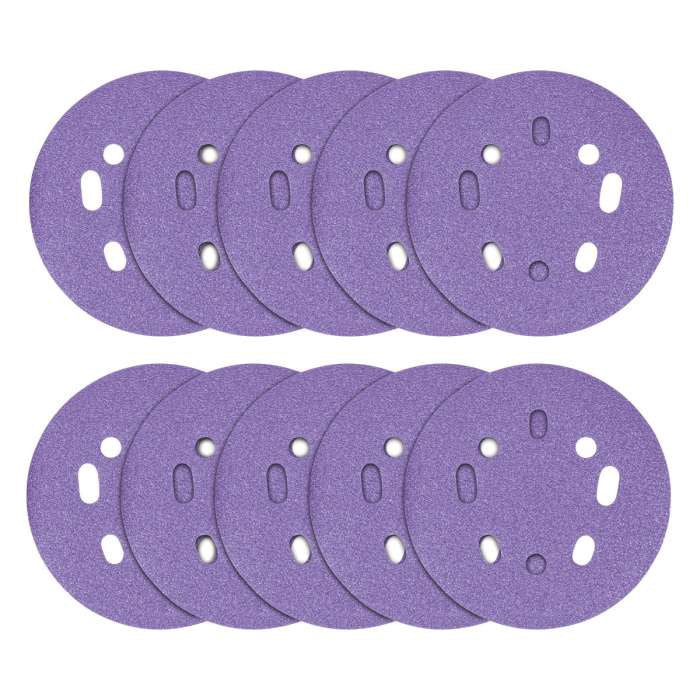 Trend Aluminium Oxide Random Orbital 8-Hole Sanding Disc 10pc 125mm 180 grit AB/125/180A