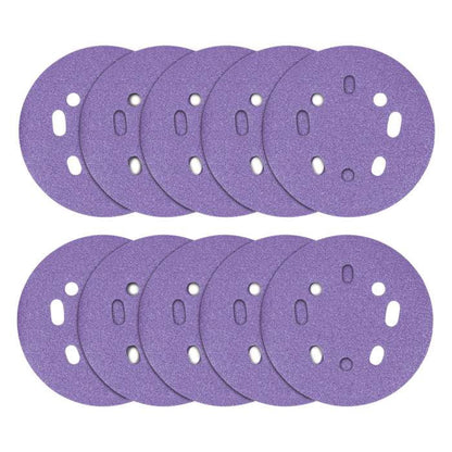 Trend Aluminium Oxide Random Orbital 8-Hole Sanding Disc 10pc 125mm 180 grit AB/125/180A