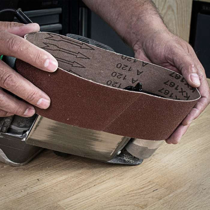 Trend Aluminium Oxide Sanding Belt 120 Grit 75mm x 457mm 3pc AB/B75/120A