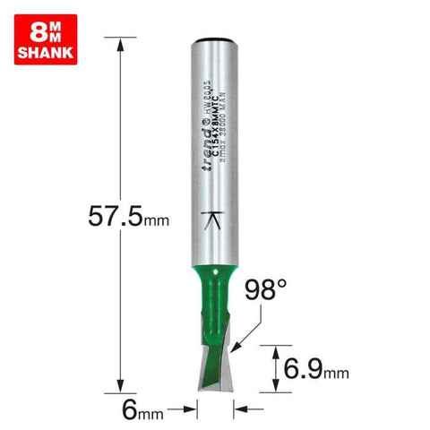 TREND C154X8MMTC DOVETAIL 6.0MM DIAMETER X 98 DEGREES TWO FLUTE