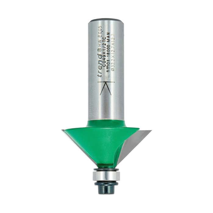 Trend  C049X1/2TC  1/2" bearing guided chamfer SELF-GUIDED CHAMFER/BEVEL CUTTER