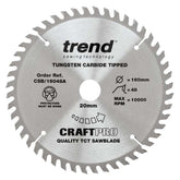 Trend Craft Trimming Crosscut Saw Blade 160mm Dia. X 48 Teeth X 20mm Bore X 2.2mm Kerf CSB/16048A