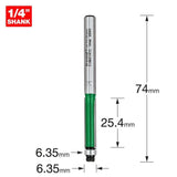 Trend Craft Pro 1/4in 6.35mm Dia. x 25.4mm Cut Guided Trimmer C168X1/4TC