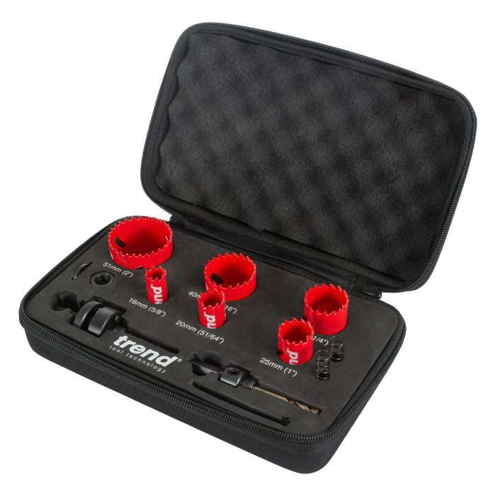Trend HS/SET/6 - HSS Bi-Metal 8% Cobalt Holesaw 6pc Electrical Set