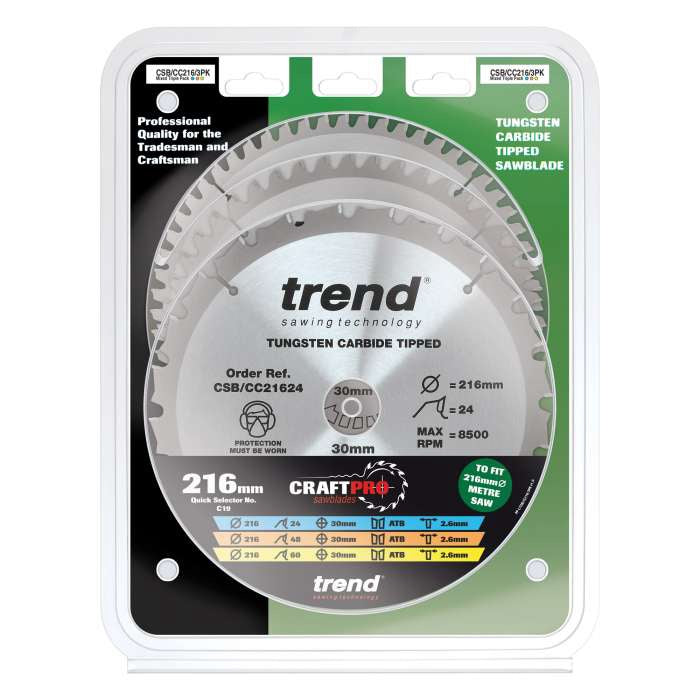 Trend Laminate/HPL Circular Saw Blade 160mm x 20mm x 48T, 3 Pack CSB/PT160/3PK