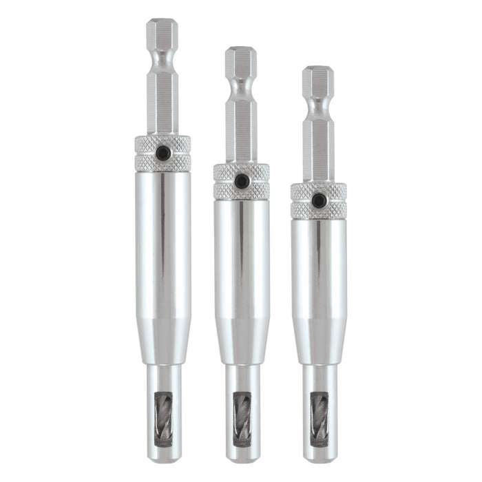 Trend Quick Release 3 Piece Hinge Fitting Drill Bit Guide Set QR/DBG/SET