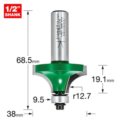 Trend 12.7mm Radius x 19.1mm Cut Rounding Over Cutter C079X1/2TC