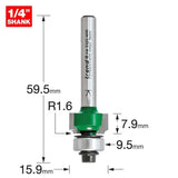 Trend 3.0mm Radius x 9.5mm Cut Rounding Over Cutter C074BX1/4TC