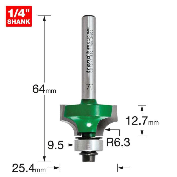 Trend Rounding Over 6.3mm x 12.7mm C076X1/4TC
