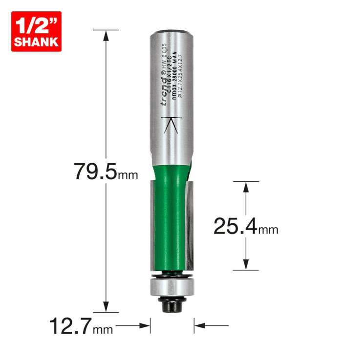 Trend Self guided trimmer 12.7mm diameter C116X1/2TC