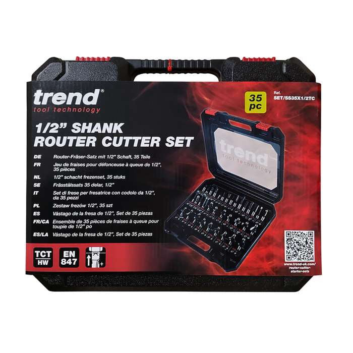 Trend 35 Piece 1/2in Shank TCT Router Cutter Set SET/SS35X1/2TC