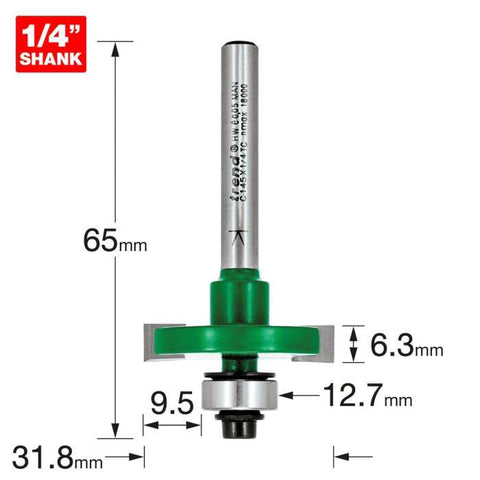 Trend 6.3mm Cut x 9.5mm Depth Slotting Cutter C145X1/4TC