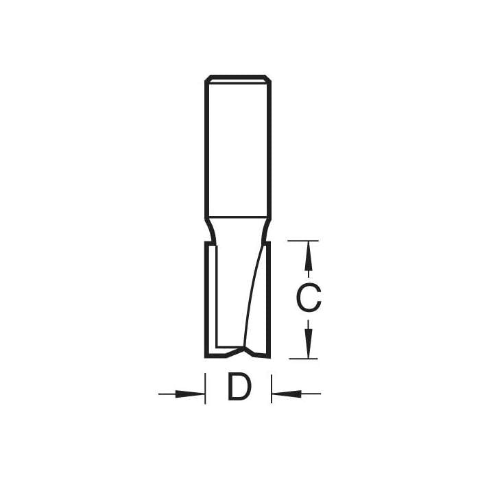 Trend TR11X1/4TC Two Flute Cutter 12mm Diameter - 1/4" Shank