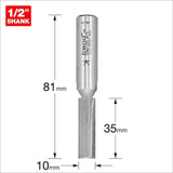 TREND TRE36012TC 3/60 X 1/2 10.0MM TCT TWO FLUTE CUTTER3/60X1/2TC