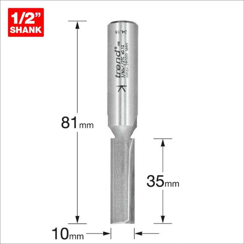 TREND TRE36012TC 3/60 X 1/2 10.0MM TCT TWO FLUTE CUTTER3/60X1/2TC