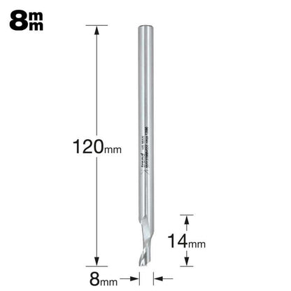 TREND TRE50518HSE HELICAL PLUNGE BIT 8MM DIAMETER X 8MM SHANK HSSE 50/51x8mmhsse