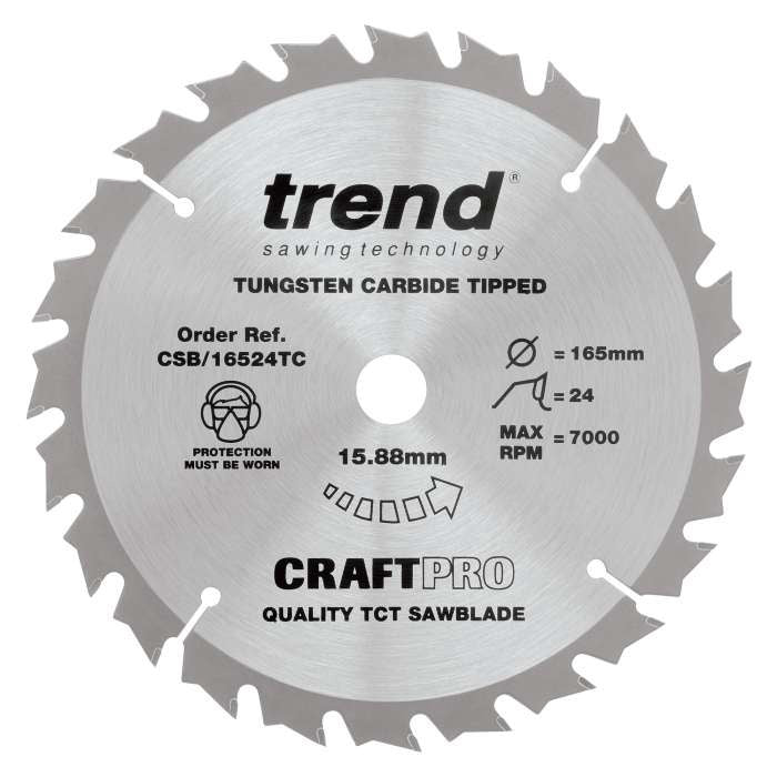 Trend Tungsten Carbide Tipped Sawblade CSB/16524TC