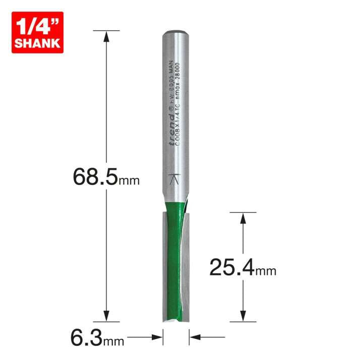 Trend Two Flute Cutter 6.3mm diameter C008X1/4TC