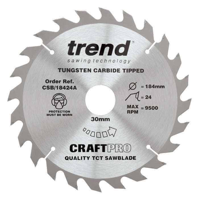 Trend Wood Circular Craft General Purpose Saw Blade 184mm x 30mm x 24T CSB/18424A