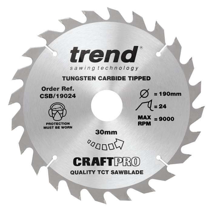 Trend Wood Circular Craft General Purpose Saw Blade 190mm x 30mm x 24T CSB/19024