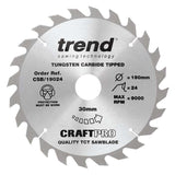Trend Wood Circular Craft General Purpose Saw Blade 190mm x 30mm x 24T CSB/19024