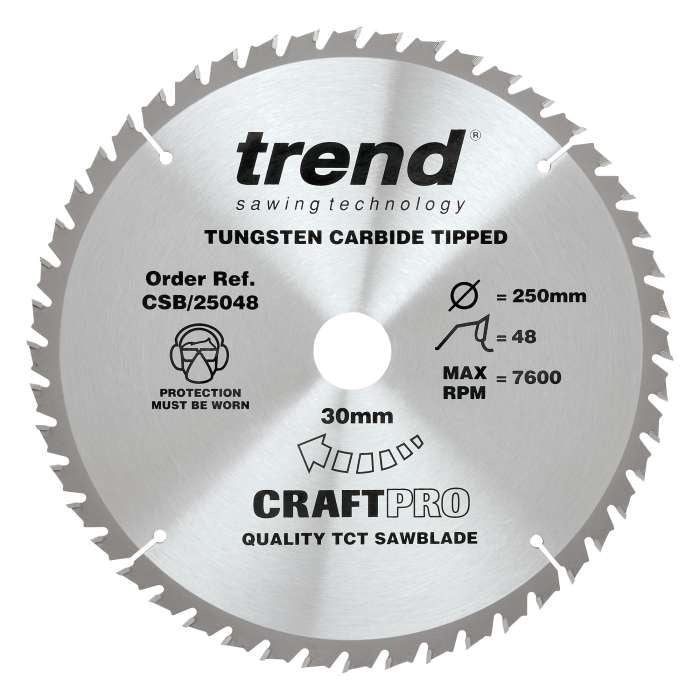 Trend Wood Circular Saw Blade 250mm x 30mm x 48/60/84T, 3 Pack CSB/250/3PK