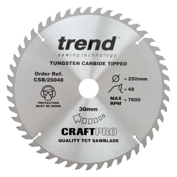 Trend Wood Circular Craft Combination Saw Blade 250mm x 30mm x 48T CSB/25048