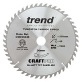 Trend Wood Circular Craft Combination Saw Blade 250mm x 30mm x 48T CSB/25048