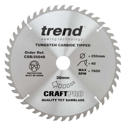 Trend Wood Circular Craft Combination Saw Blade 250mm x 30mm x 48T CSB/25048