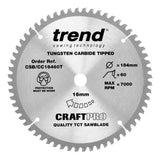 Trend Wood Cordless Mitre Craft Crosscut Saw Blade 184mm x 16mm x 60T CSB/CC18460T