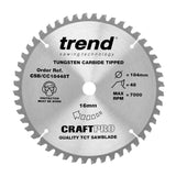 Trend Wood Cordless Mitre Saw Blade 184mm x 16mm x 48T CSB/CC18448T