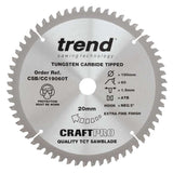 Trend Wood Cordless Mitre Craft Crosscut Saw Blade 190mm x 20mm x 60T CSB/CC19060T
