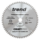 Trend Wood Mitre Craft Crosscut Saw Blade 305mm x 30mm x 64T CSB/CC30564