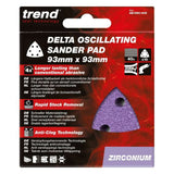 Trend Zirconium Delta Sanding Sheet 10 pc 93mm 40 grit AB/OSC/40Z