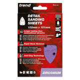 Trend Zirconium Detail sanding sheet 10pc 102mm x 151mm 60 grit AB/DET/60Z