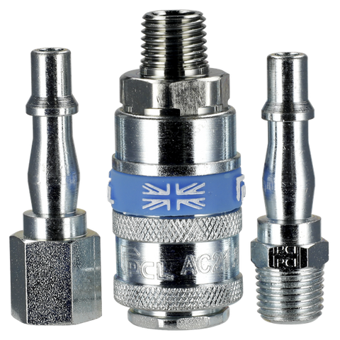 Sealey AC60 PCL Air Tool Coupling Kit 1/4"BSP 3pc