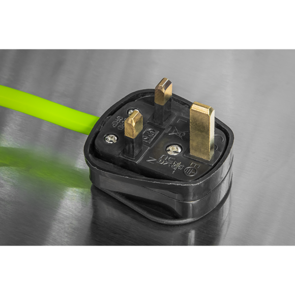 Sealey BCR10G 10m Cassette Type Cable Reel Green with Thermal Trip 2 x 230V and 2 x USB