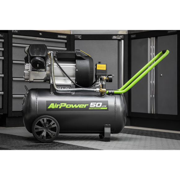 Sealey SAC5030VE 50L V-Twin Direct Drive Air Compressor 230V