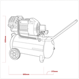 Sealey SAC5030VE 50L V-Twin Direct Drive Air Compressor 230V