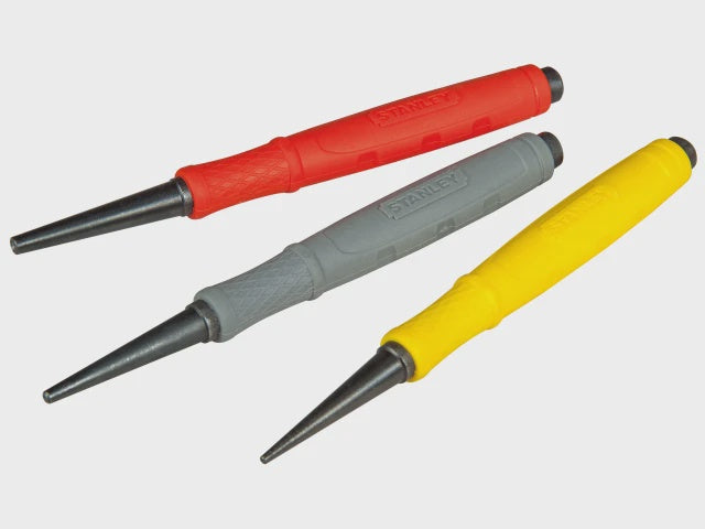 Stanley 0-58-930 Dynagrip hardened body Nail Punch Set of 3 STA058930