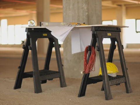 Stanley 1-70-713 Folding Sawhorse Twin Pack Polypropylene STA170713