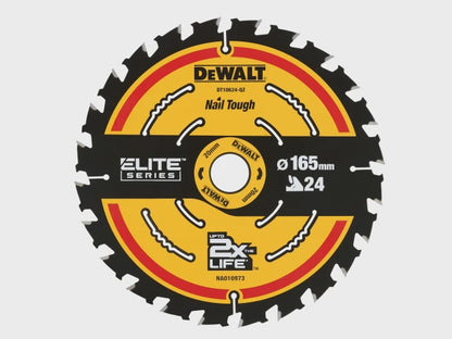 DeWalt 165mm 24T Extreme Framing Circular Saw Blade DT10624-QZ