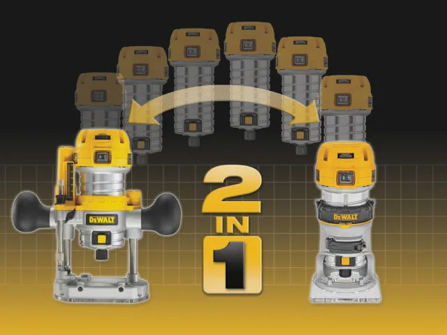 DeWalt D26204K 1/4in Premium Plunge & Fixed Base Combi Router 240V