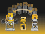DeWalt D26204K 1/4in Premium Plunge & Fixed Base Combi Router 240V