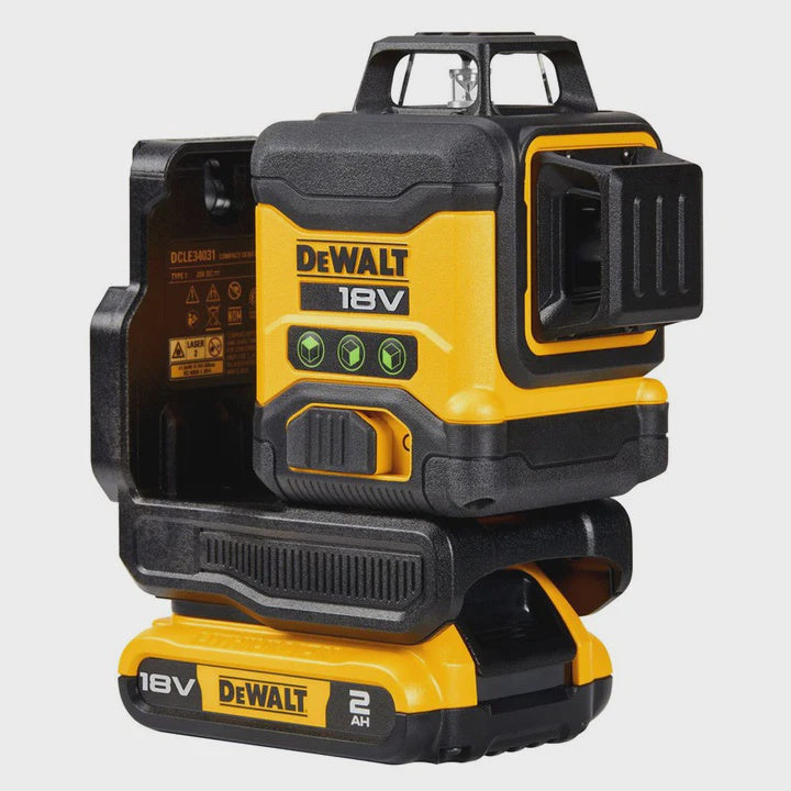 Dewalt DCLE34031D1 18V Compact 3 x 360 Green Laser with 1 x 2.0Ah Battery, Charger & Case
