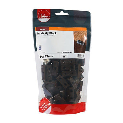 Timco 34 x 13 x 13mm Modesty Blocks Brown MBBROWNB