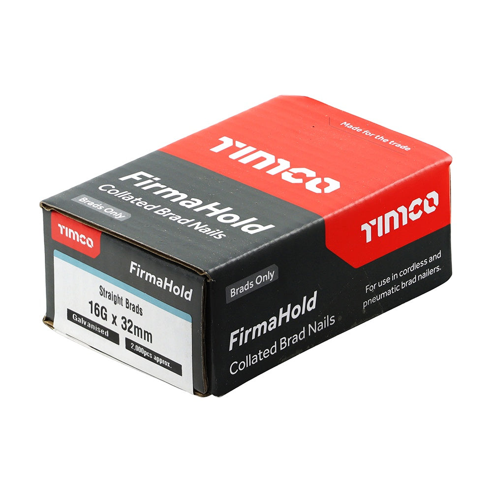 FirmaHold 32mm 16 Gauge 2000 Straight Collated Brad Nails BG1632