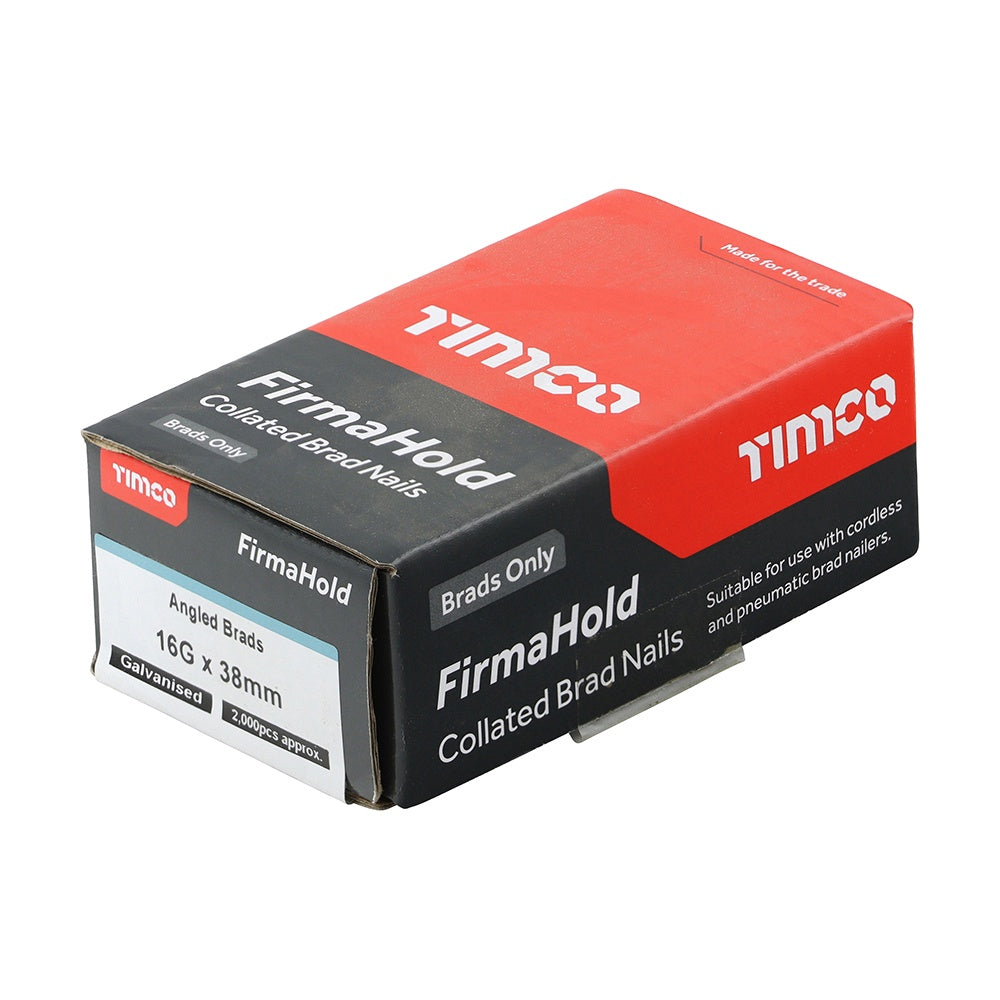 FirmaHold 38mm 16 Gauge 2000 Angled Collated Brad Nails ABG1638