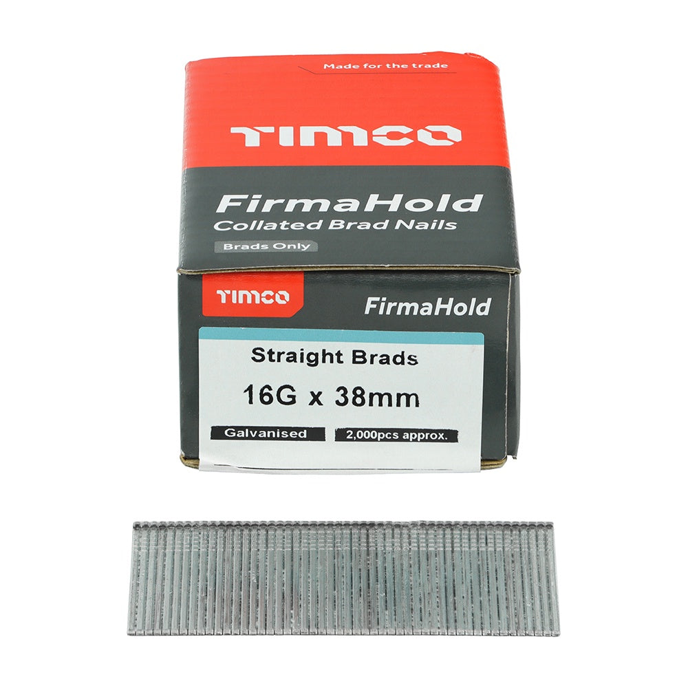 FirmaHold 38mm 16 Gauge 2000 Straight Collated Brad Nails BG1638